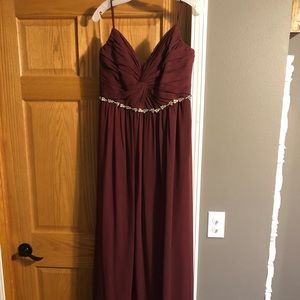 David’s bridal wine bridesmaid dress
